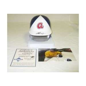  Chipper Jones Signed 1970s Braves Mini Batting Helmet 