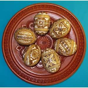   of 6 Real Ukrainian Bees Wax Pysanky Easter Eggs Chicken Pysanka #N1
