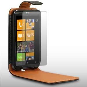  HTC WINDOWS 7 PU LEATHER FLIP CASE WITH SCREEN PROTECTOR 
