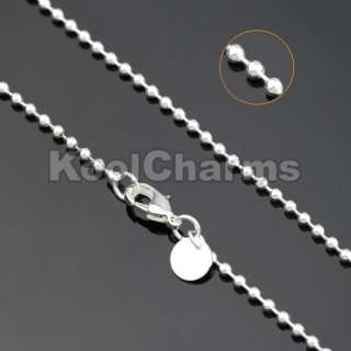   Fashion Silver 2mm Ball chain Beads Necklace 16 24 inch  