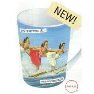   Mug Cup Funny Retro Gift   NEVER TOO OLD  TO TRY SOMETHING STUPID