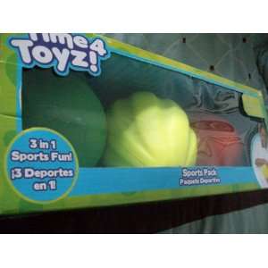  Time 4 Toyz Sports Pack 3 Ball Set Toys & Games