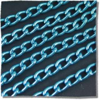 2Yds Metal Aluminum Blue Cable Chain 5x8mm  