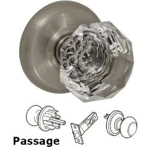  Passage crystal clear knob with radius rose in brushed 