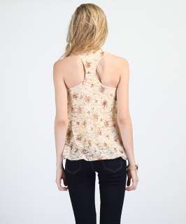   Sleeveless Bubble BLOUSE w/ Pearl Necklace Racerback Tank Top  