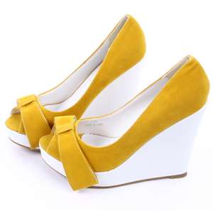   Womens Shoes Open Toe Platform Wedge Ribbon High Heels #301110  