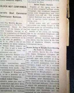 GREAT TRI STATE TORNADO Midwest Disaster 1925 Newspaper First Report 