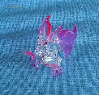 Small Hand Crafted Fair Trade Glass Art   Pink Dragon  