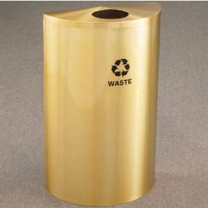 Glaro Single Purpose Half Round Recycling Receptacle, 10 Gallon, 18 