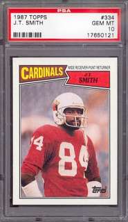 1987 Topps #334 J.T. Smith Cardinals PSA 10 pop 12  