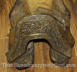 name wonderful amazing old antique tibetan folk noble gilded saddle 