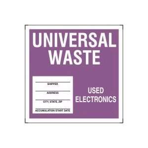  Hazardous Waste Adhesive Vinyl Labels UNIVERSAL WASTE 