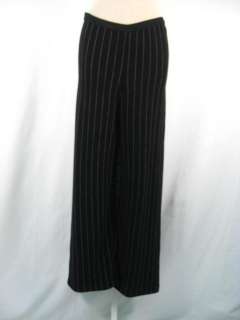 WOOLMARK Black Striped Pants Slacks Size 12  