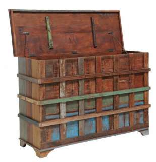   colored Storage Trunk spectacular Reclaimed wood distressed  