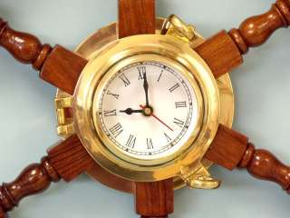 Ship Wheel Clock 24 Porthole Mirror Nautical Gifts  