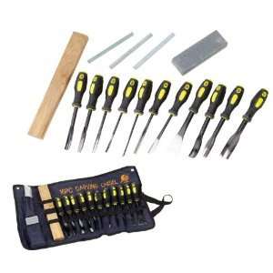 16 Pc Professional Wood Carving Chisels with Cloth Pouch  