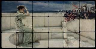 36x18 Alma Tadema Expectation Fine Art 6x6 Marble Tiles  