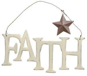 Faith  Wood word Ornament Primitives by Kathy  