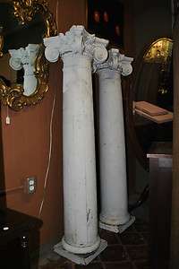 Antique Carved Wood and Terra Cotta Columns  