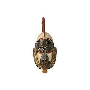  NOVICA Hausa wood African mask, Family Values