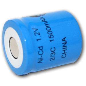 3C Rechargeable Battery 1500mAh NiCd 1.2V Flat Top  