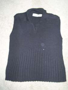 Ladies Size XL Cotton Knit Sleeveless Top/Vest in Black  