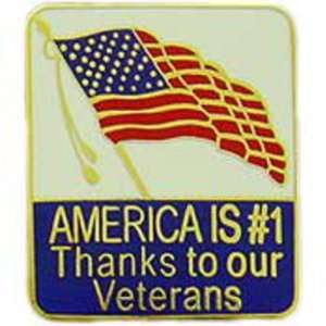  America Is #1 Thanks To Our Veterans Pin 1 Arts, Crafts 