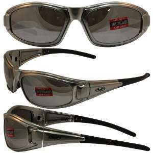 Global Vision Zilla Safety Sunglasses Platinum Silver Frame Flash 