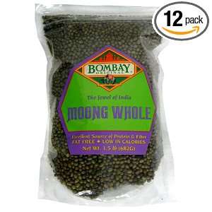 Bombay Foods Original Moong Whole Lentils, 1.5 Pound Bags (Pack of 12 