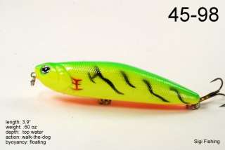 Holographic 4 Bass Pike Topwater Fishing Lure Bait  