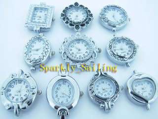 10PcsXMixed Styles Quartz Silver Watch Faces Freepost  