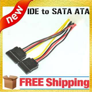 IDE to 2 Serial ATA SATA Hard Drive Power Adapter Cable  
