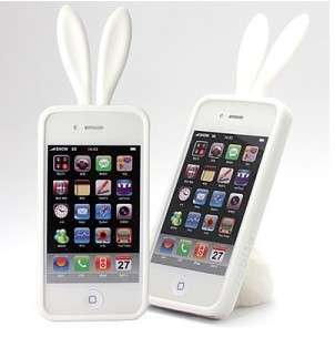 Lovely Rabbit Bunny Ears Tail Silicone Case Iphone 4  