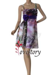   Floral Printed Purples Short Clubwear Dress 03316 Size XL  
