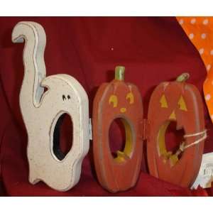  Halloween BOO Hinged Wood Letters Party Decorations Sign 