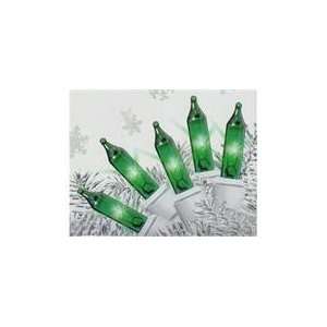   of 50 Green Mini Christmas Lights   White Wire Patio, Lawn & Garden