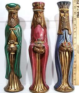 VINTAGE CHRISTMAS HAND PAINTED CERAMIC WISE MEN VERY DETAILED  