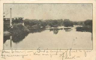 WI WATERFORD RIVER SCENE MAILED 1906 VERY EARLY M48794  