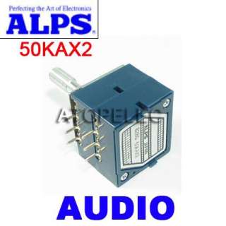 Japan ALPS RK27 VOLUME Potentiometer Dual 50K Knurled  
