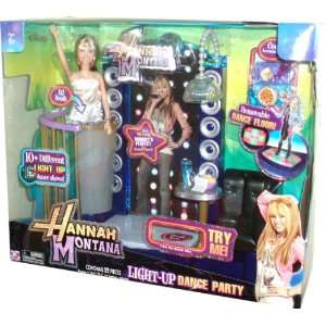 Up Dance Party Playset with 11 Inch Tall Hannah Montana Doll in White 