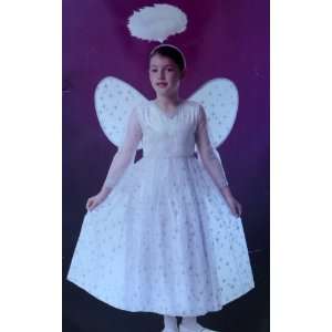 Girls Booville White Angel Costume Dress & Wings Medium 5 