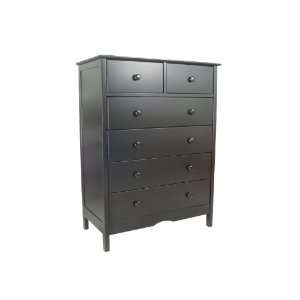  AFG Baby Furniture DC860B Molly 6 Drawer Chest   Black 