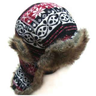 TROOPER BOMBER PLAID WINTER HAT CAP NWT mohawk knit toboggan  