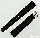   Black Suede Leather Gents Mens Watch Band 16mm SS Buckle Strap 4800