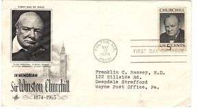 1965 First Day Cover   Sir Winston Churchill  