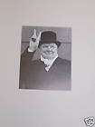 Black and White Print of Winston Churchill  Victory 6x5
