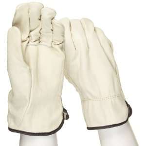 West Chester 990 Leather Glove, Shirred Elastic Wrist Cuff, 10.5 