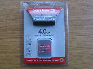 NEW* SanDisk Memory Stick PRO Duo 4GB 4 GB for PSP  