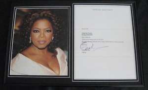 Oprah Winfrey Signed Framed 1993 Letter From Show Guest  