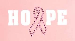 Breast Cancer Hope Rhinestone Womans T Shirt XS to 4XL  